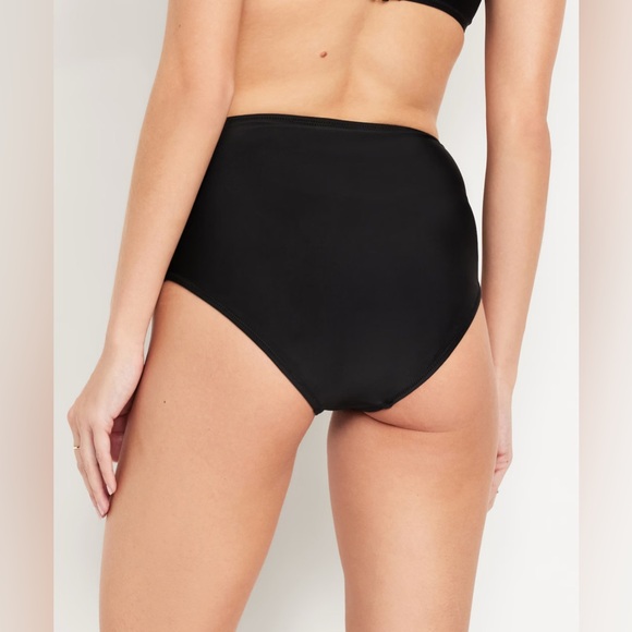 🆕 Old Navy Women’s Matte High-Waisted Bikini Swim Bottoms Black L 12-14 - Picture 3 of 14